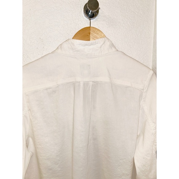 EILEEN FISHER Italian Linen Blend collared Shirt Jacket SZ: Large - Picture 8 of 10